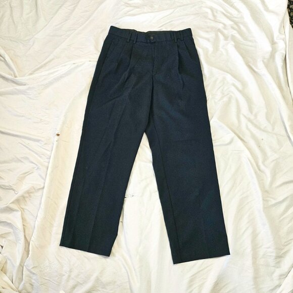 Navy Blue Poli Rayon Pant Straight